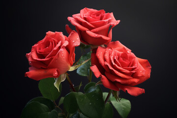 Naklejka premium A beautiful red rose symbolizes love and happiness