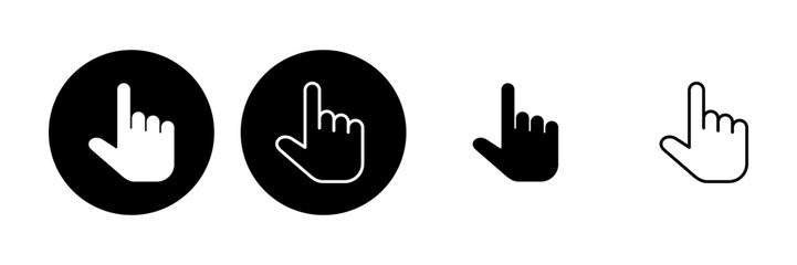 Hand icon set. hand vector icon, palm,click