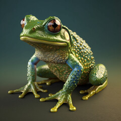 a cute 3d frog with a unique motif
