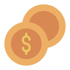 Coin Money Dollar flat icon