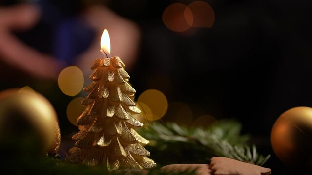 Elegant Christmas Decoration and a Christmas tree candle