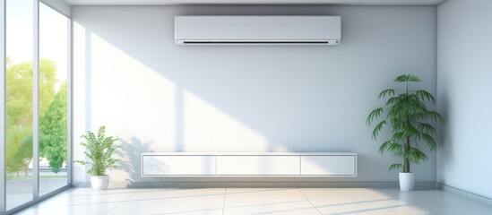 Empty illustration showcasing a contemporary, well-lit room with AC.