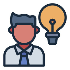 Businessman Creative Idea filled line icon
