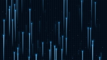 Abstract background technology Animation wave pattern . Digital dynamic wave of particles. Abstract dark futuristic background. Big data visualization.