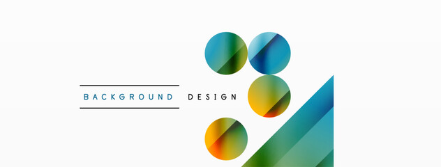 Vector background. Minimalist geometric backdrop adorned with circles and shapes. Abstract art inviting creativity for digital designs, presentations, website banners, social media posts