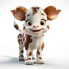 Rolgordijnen 3d cartoon cute cow © avivmuzi
