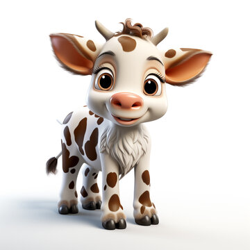 3d cartoon cute cow