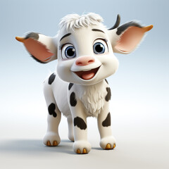 3d cartoon cute cow