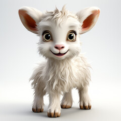 3d cartoon cute goat