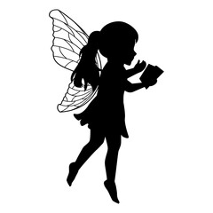 little fairy silhouette illustration