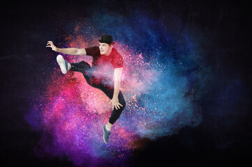 Obraz na płótnie Canvas Hip hop dancer showing some movements