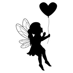 Fototapeta premium little fairy silhouette illustration