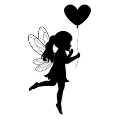 little fairy silhouette illustration