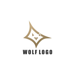 Obraz premium Abstract luxury wolf head logo design template