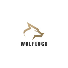 Abstract luxury wolf head logo design template