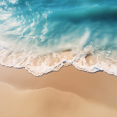 wave on the beach, Abstract sand beach with sunlight in a beautiful turquoise 