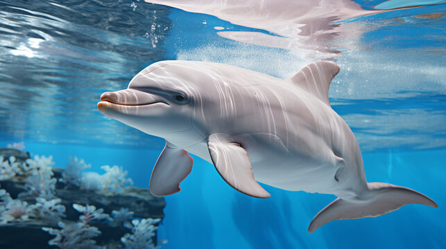 dolphin in the water UHD wallpaper Stock Photographic Image