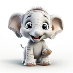 Raamstickers 3d cartoon cute elephant © avivmuzi