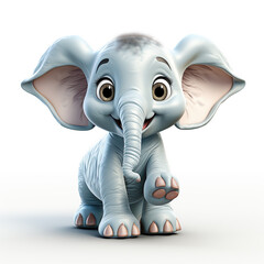 3d cartoon cute elephant