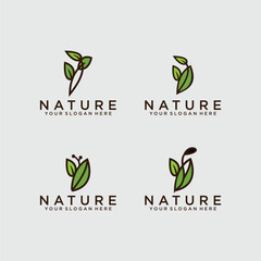 Nature Set of leaves. Set of organic food