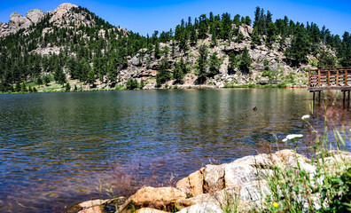 lake and mountains