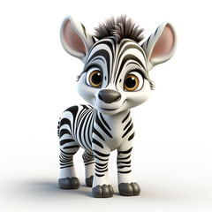 3d cartoon cute zebra