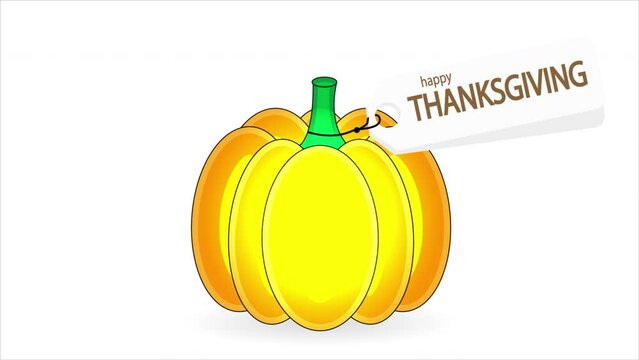 Thanksgiving in Canada pumpkin, art video illustration.