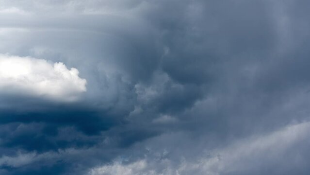 Timelapse of clouds swirling in the sky as storm brews over the Utah during the summer.