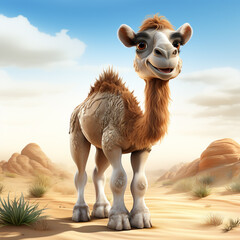 3d cartoon cute camel