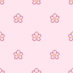 Pink pixel flowers 