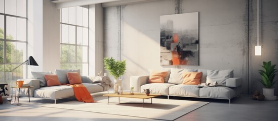 Contemporary vibrant interior depicted in a image.
