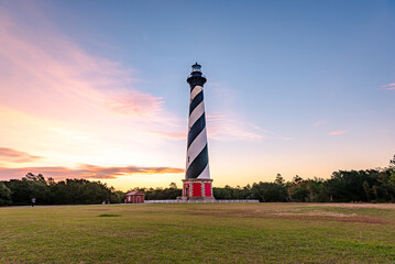 Cape Hatteras Lighthouse on Hatteras Island in the Outer Banks in the town of Buxton, North...