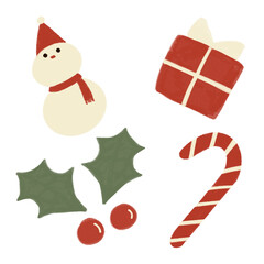 クリスマスモチーフの手描きイラスト