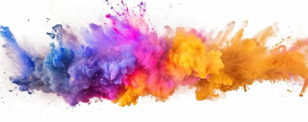 Abstract colorful splashes on white background.Generative AI