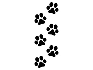 連続した動物の足跡のシルエット