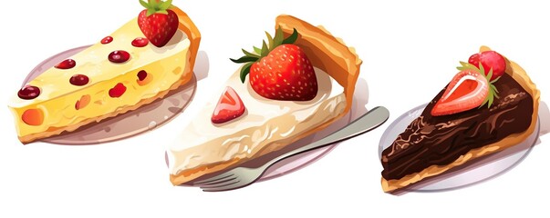 slice of caramel cheesecake white background.Generative AI