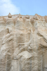 Closeup of volcanic ash cliffs at the bottom of the Valley of Ten Thousand Smokes, Katmai National Park, Alaska
