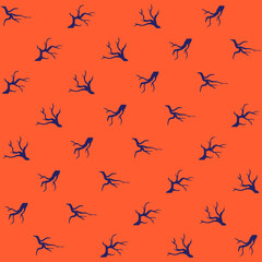 Creepy Halloween Tree Branch Vector Seamless Pattern
