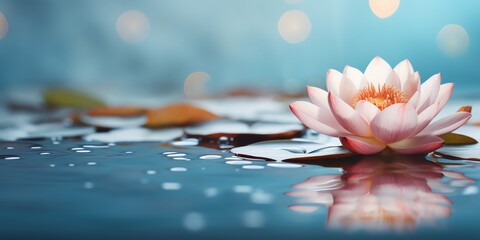 Close up of lotus on water