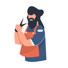 barberman of professions character outline Icons