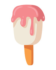 ice cream with icing on stick