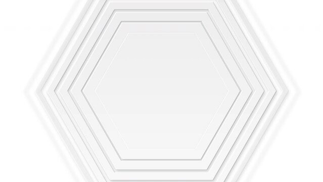 Grey white 3d hexagon abstract motion background. Seamless looping animation