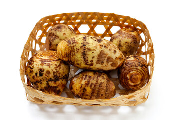 Satoimo, taro roots or japanese sweet taro