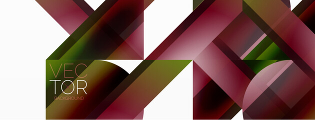 Obraz premium Vivid gradient triangles and circles on white. Mesmerizing fusion of shapes for digital designs, presentations, website banners, social media posts