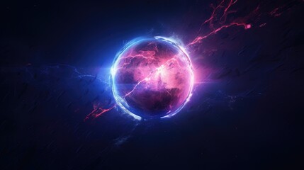 Fototapeta premium Stars, planets, fantasy landscapes of the future. Futuristic space sci-fi abstract background Sci-fi landscape with planets, neon lights, cool planets, 3D render.