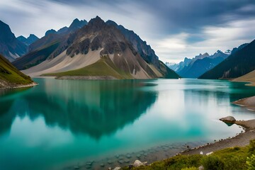 lake and mountains