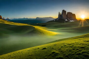 sunrise in the mountains