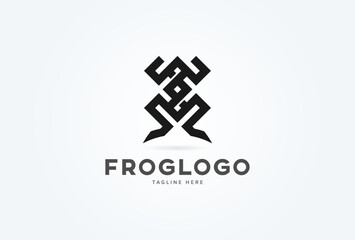 Frog logo. modern Frog logo. flat design logo template, vector illustration