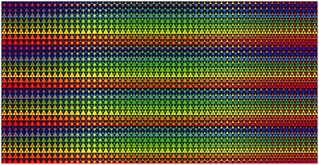 Complex Triangle Pattern in Rainbow Colors