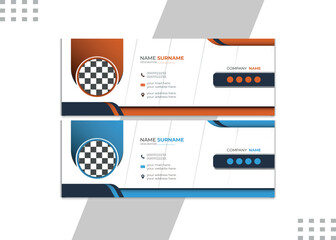 Business Email Signature Design Template Email Signature Design Template Business Email Signature Design Template Modern and minimalist or email footer template. Blue bundle email signature design.	
